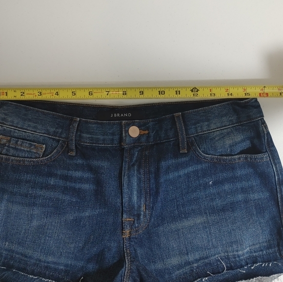 J Brand Blue Jean Shorts Frayed Double Hem Size 27 - Picture 7 of 9